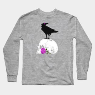 The Raven and the Pink Rose Long Sleeve T-Shirt